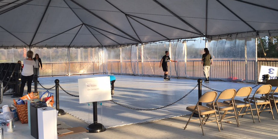 skating on synthetic ice