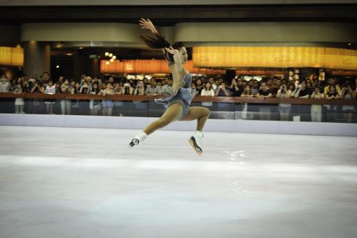 Jumping on synthetic ice