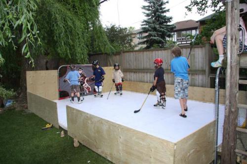 outdoor backyard synthetic ice rink ontario